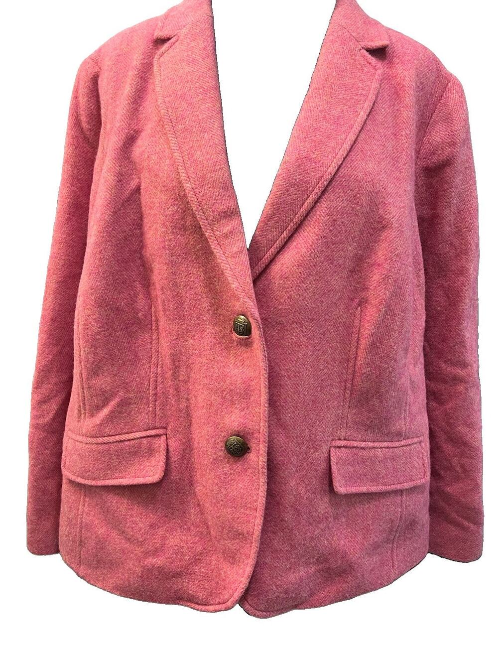 Classic Talbots 20 WP Pink Melange Wool Teacup Equestrian Classic Blazer Jacket